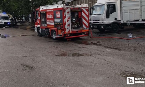 Beypazarı'nda bir işletmede çıkan yangını itfaiye söndürdü