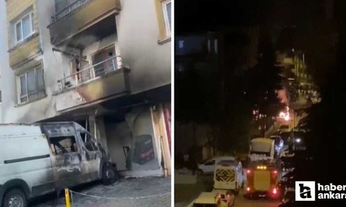 Keçiören'de  gece saatlerinde yangın paniği: Dükkan, minibüs ve daire zarar gördü