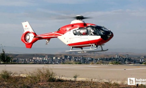 Nallıhan'da kalp krizi geçiren hastanın sevki hava ambulansıyla yapıldı