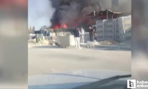 Sincan'da şantiyede çıkan yangın söndürüldü