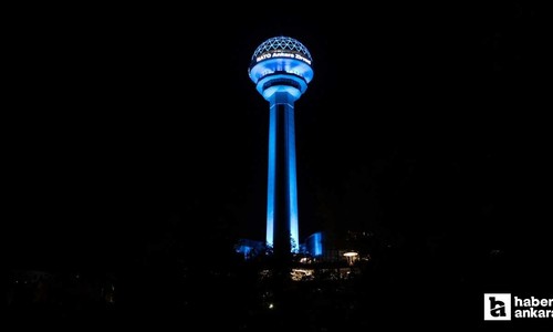 Ankara'da Atakule'ye NATO Zirvesi için özel ışıklandırma