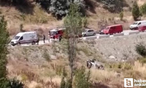 Çankaya'da kontrolden çıkan araç şarampole yuvarlandı