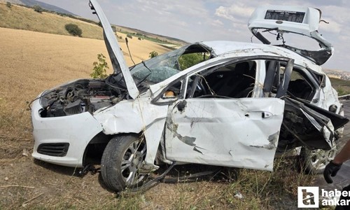 Elmadağ'da otomobilin şarampole yuvarlandığı kazada 3 kişi yaralandı