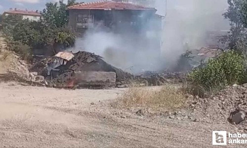 Altındağ'da otları temizlemek için yakılan ateş eve sıçradı