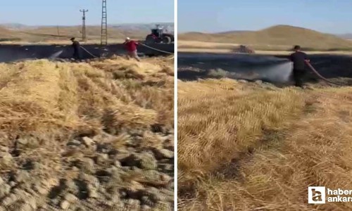 Beypazarı'nda otluk alanda çıkan yangını itfaiye söndürdü