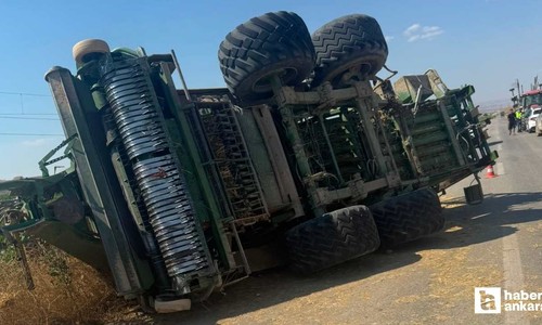 Sincan'da çıkan yangında balya makinası ve traktör kullanılamaz hale geldi