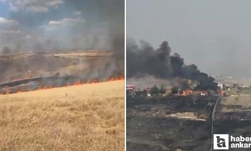 Altındağ'da otluk alanda çıkan yangın güçlükle kontrol altına alındı