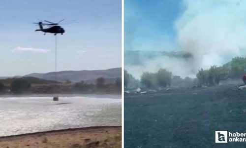 Kahramankazan'da otluk alanda başlayıp ormana sıçrayan yangın söndürüldü