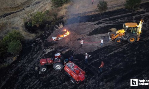 Güdül'de araçta başlayıp otluk alana sıçrayan yangın söndürüldü