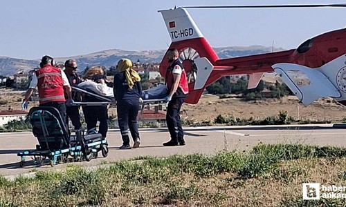 Nallıhan'da kalp krizi geçiren hasta, ambulans helikopterle Ankara Şehir Hastanesine sevk edildi
