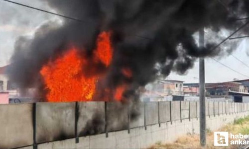 Sincan'da boş arazide çıkan yangın tren istasyonuna sıçradı
