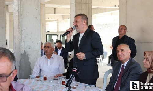 Sincan'da kimsesiz engellilere yönelik huzurevi inşaat projesi alanında aşure ikramı yapıldı
