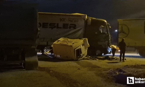 Sincan'da hafriyat kamyonu ile tır çarpıştı: 1 yaralı