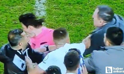Ankaragücü başkanı Faruk Koca sahaya inip Hakeme yumruk attı