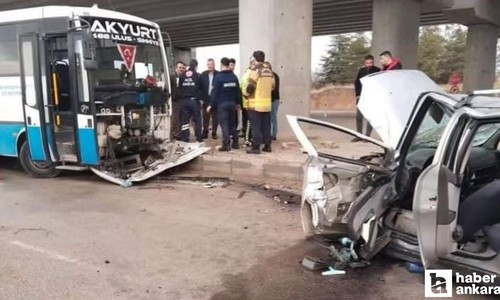 Ankara’da halk otobüsü ile otomobil çarpıştı! 4 kişi yaralandı