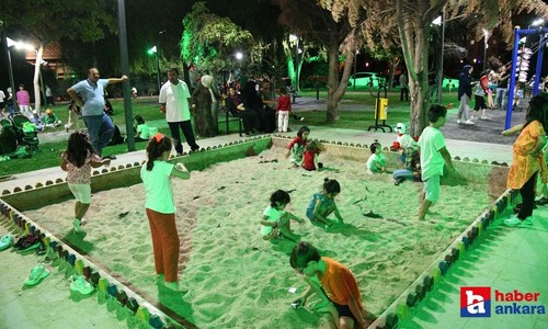 Pursaklar ilçesindeki parklar yaz akşamlarında yoğun ilgi görüyor