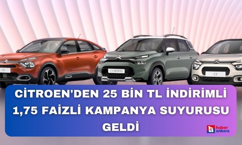 Citroen'den eylül ayına özel kampanya! 25 bin TL indirimli 1,75 faizli krediye başvurun