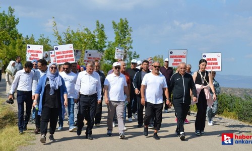 Kahramankazan' da Halk Sağlığı Haftası dolayısıyla yürüyüş gerçekleştirildi