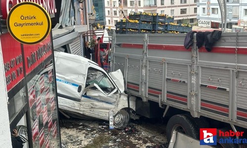 Ankara'da feci kaza! Freni patlayan kamyon dükkana girdi