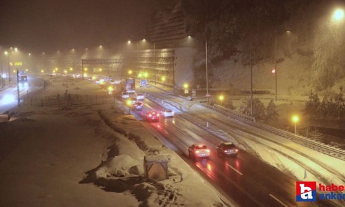 Ankara-Zonguldak kara yolunda kar yağışı nedeniyle ulaşımda aksamalar yaşandı!
