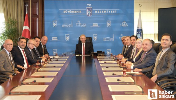 ASO heyeti ABB Başkanı Mansur Yavaş'ı makamında ziyaret etti