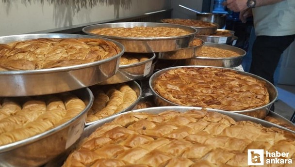 Beypazarı'nda özel olarak hazırlanan 80 katlı baklavaya yoğun ilgi