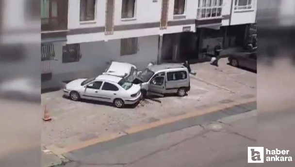 Keçiören'de park halindeki araçlara çarpan şoför ile vatandaşlar tartıştı