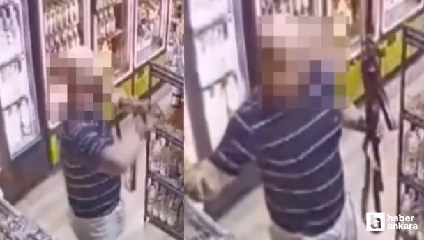 Ankara'da tüfekli tekel baskını an be an görüntülendi
