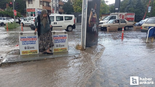 Ankara Beypazarı'nda sağanak yağış! Vatandaşlar zor anlar yaşadı