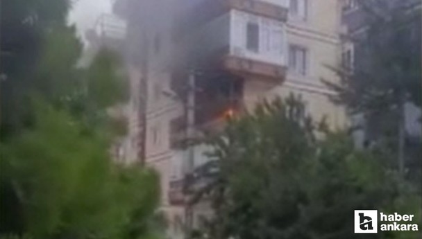 Ankara Etimesgut’taki bir evin balkonunda yangın çıktı!