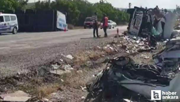 Haymana’da bir kamyon yağış sebebiyle yolda kayarak araçlara çarptı!