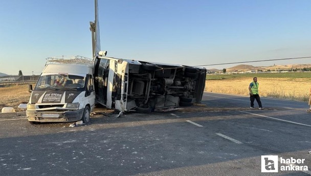 Sincan'da işçileri taşıyan araçlar çarpıştı! 1 ölü, 16 yaralı