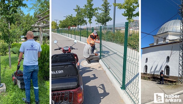 Kahramankazan Belediyesi park ve bahçeleri yoğun bir bakım sürecinden geçiriyor