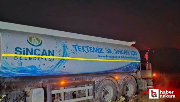 Sincan Belediyesi Kızılcahamam yangının söndürülmesine ekipleri ile destek verdi