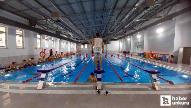 Beypazarı'nda yarı olimpik yüzme havuzu devredildi