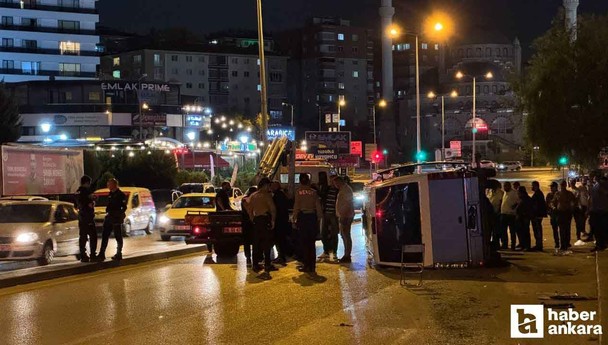 Ankara'da dolmuş ile otomobil çarpıştı! Kazada 4 kişi yaralandı!