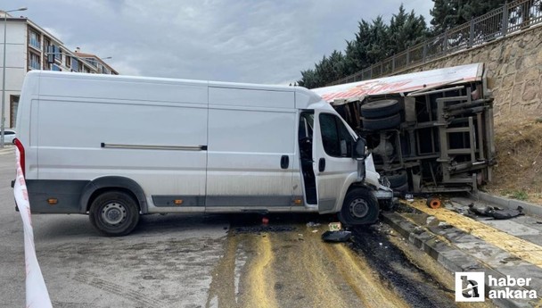 Ankara’da yumurta yüklü kamyon başka bir araçla çarpıştı: 1 yaralı