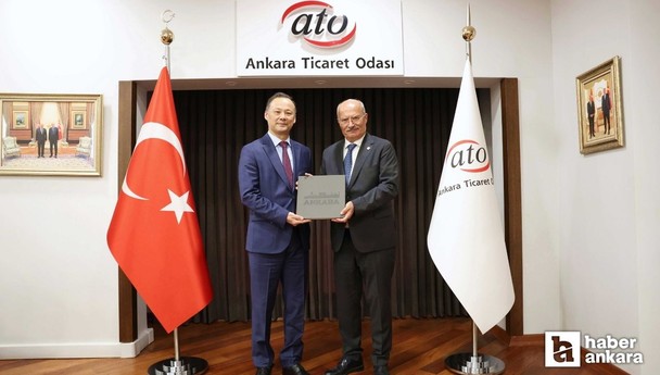 ATO Başkanı Baran Kırgız Büyükelçi Kazakbaev'i makamında ağırladı