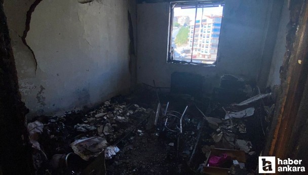 Keçiören’de bir kişinin yaralandığı yangının görüntüleri ortaya çıktı
