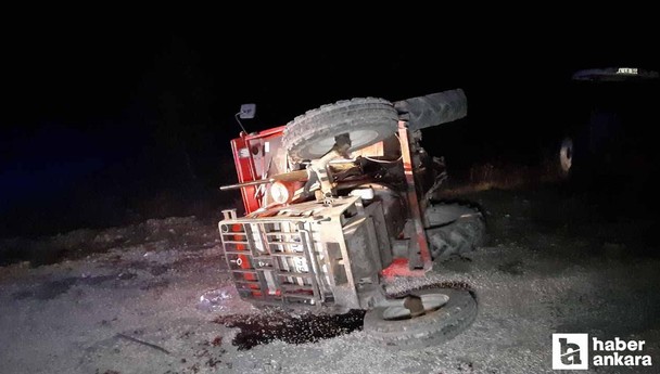 Bolu'da devrilen traktörün altında kalan 1 kişi yaralandı