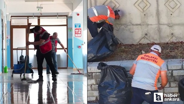 Gölbaşı Belediyesi talepte bulunan okulları temizliyor