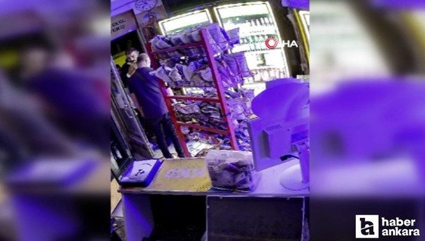 Ankara'da tekel bayii sahibine saldırı güvenlik kamerasına yansıdı