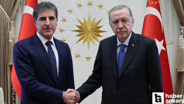 Cumhurbaşkanı Erdoğan IKBY Başkanı Barzani'yi Külliyede ağırladı