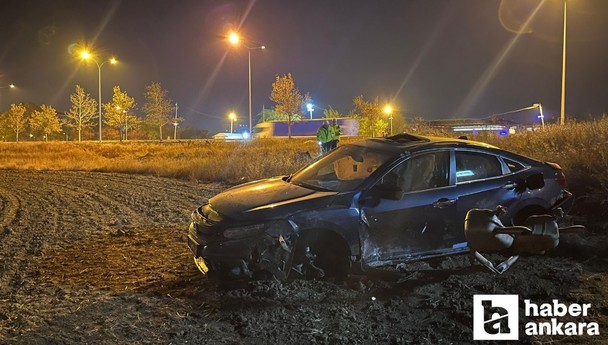 Ankara Bursa karayolunda otomobil devrildi: Sürücü yaralandı