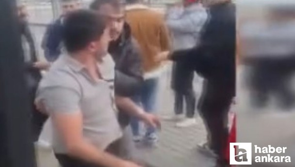 Başkentte otobüs ve otomobil sürücüsünün trafikteki tartışması kameralarda