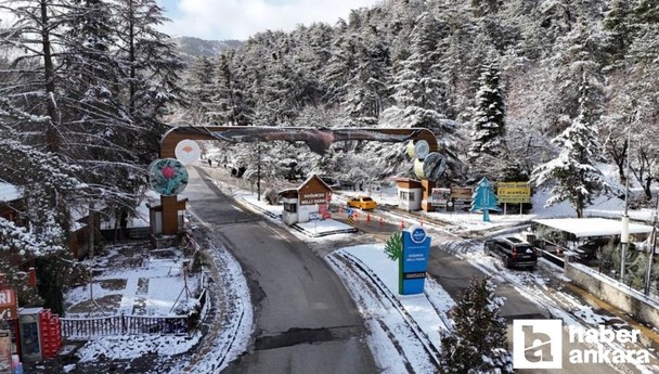 Kızılcahamam Soğuksu Milli Parkı bembeyaz oldu