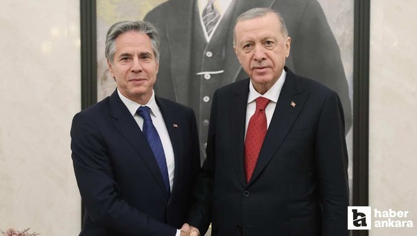 Cumhurbaşkanı Erdoğan Ankara'ya gelen ABD Dışişleri Bakanı Blinken ile Suriye'yi görüştü