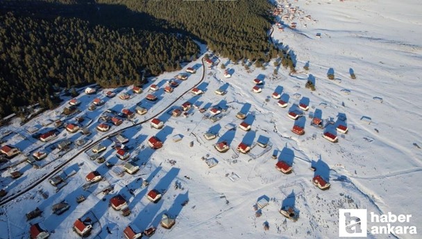 Çamlıdere’deki Benli Yaylası’ndan iç açıcı kar manzaraları göz kamaştırdı