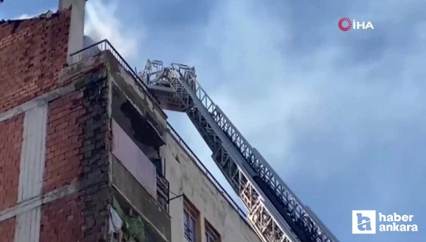 Kahramankazan'da korkutan yangın: 7 katlı binanın çatısı yandı