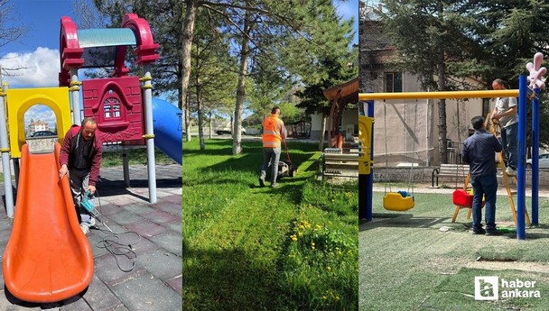 Kahramankazan Belediyesi parkları bahar dönemine hazırlıyor